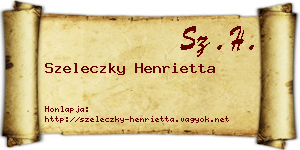 Szeleczky Henrietta névjegykártya