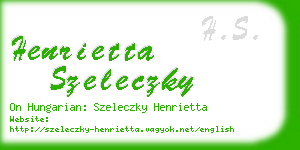 henrietta szeleczky business card